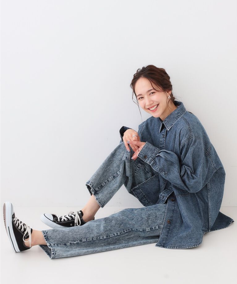 SHOO･LA･RUE「【S-LL】ケミカルウォッシュ カーブデニムパンツ」|その他|