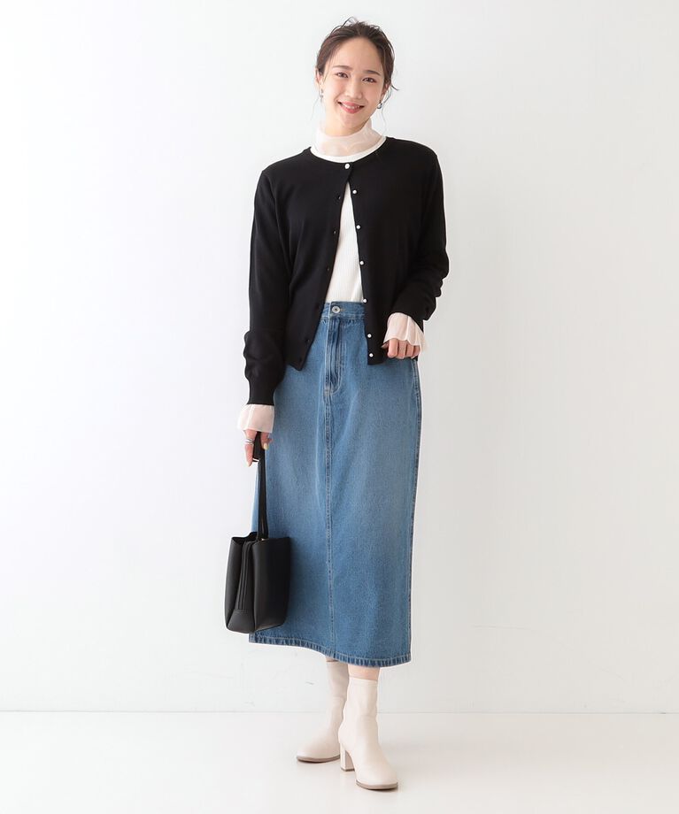SHOO･LA･RUE「【洗える/S-LL】ビジューボタンで華やかさをプラスする きれいめニットカーディガン【CIRCRIC」|カーディガン|