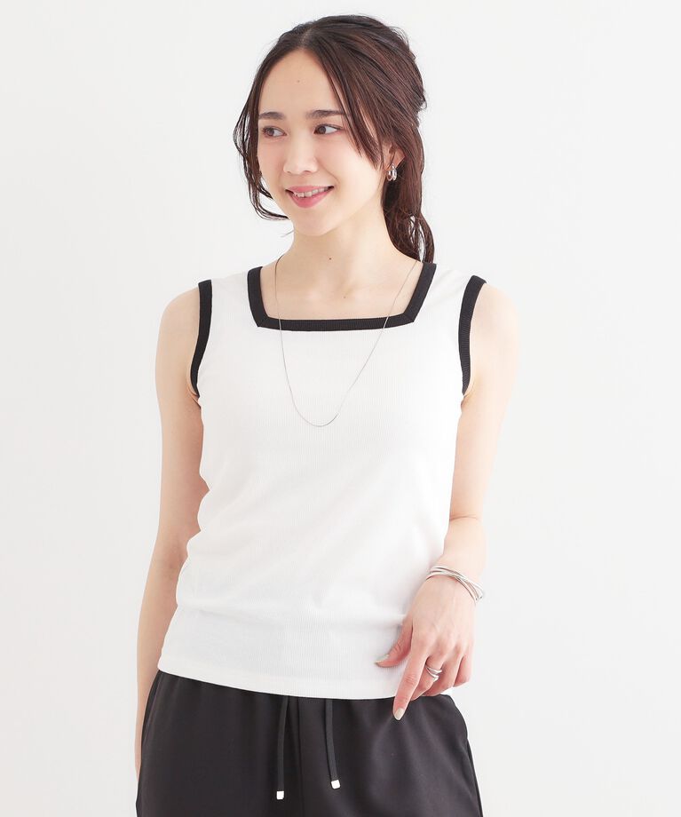 SHOO･LA･RUE「【S-LL】2WAYネック リブタンクトップ」|キャミソール|