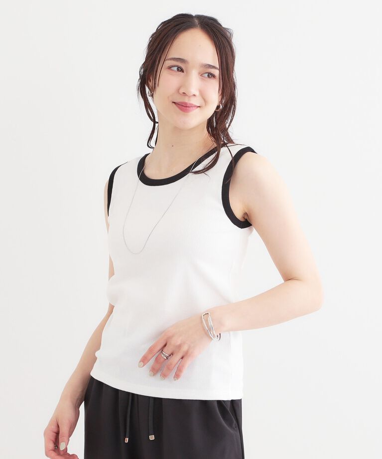SHOO･LA･RUE「【S-LL】2WAYネック リブタンクトップ」|キャミソール|