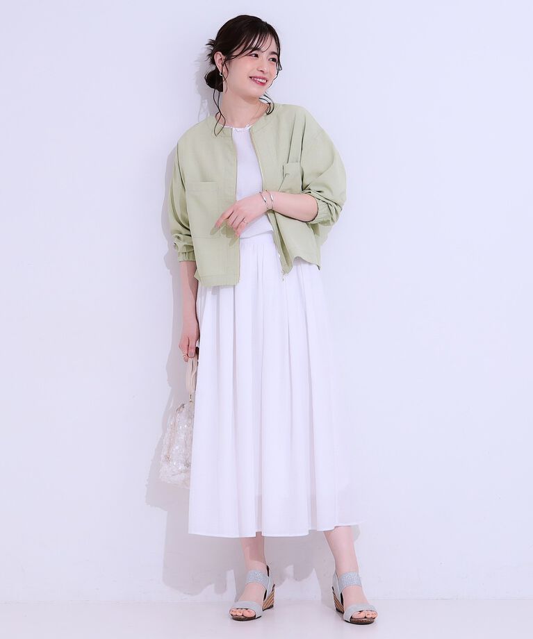SHOO･LA･RUE「ひんやり麻調ZIPブルゾン」|ブルゾン・スタジャン|