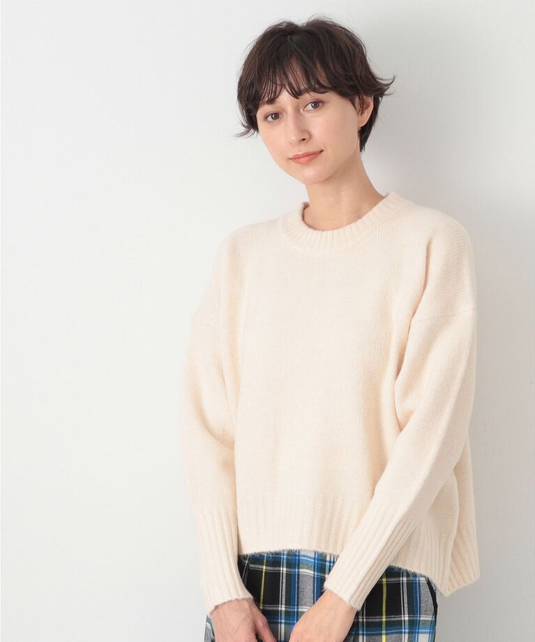 Dessin「【洗える】ショート丈ワイドクルーネックニット（XS～L）」|ニット・セーター|