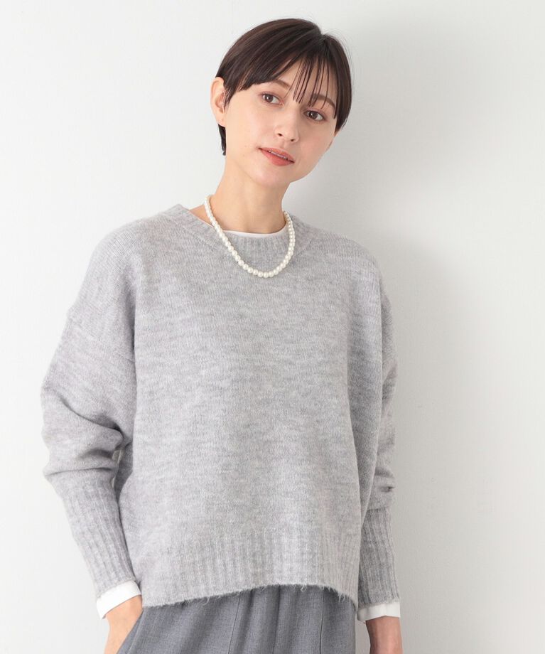 Dessin「【洗える】ショート丈ワイドクルーネックニット（XS～L）」|ニット・セーター|