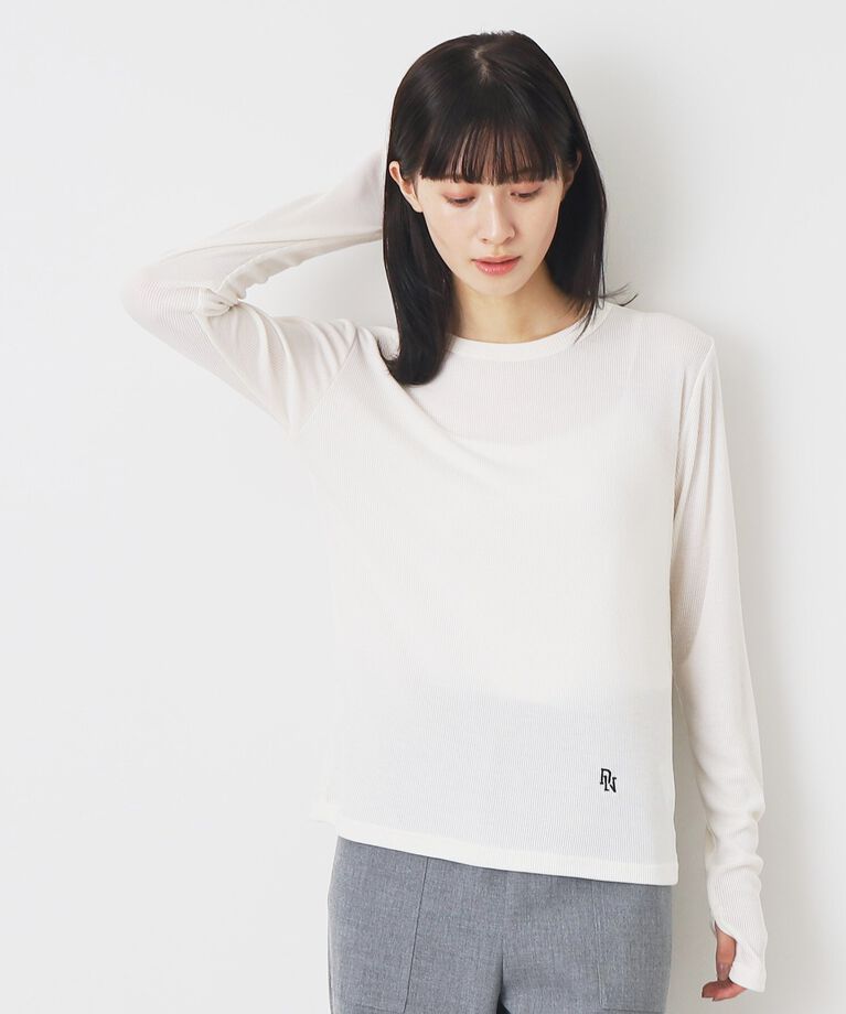 Dessin「【洗える】リブクルーネックロングスリーブ」|Tシャツ・カットソー|