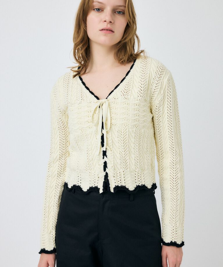 MOUSSY「OPEN STITCH レースアップニット」|ニット・セーター|IVOY3