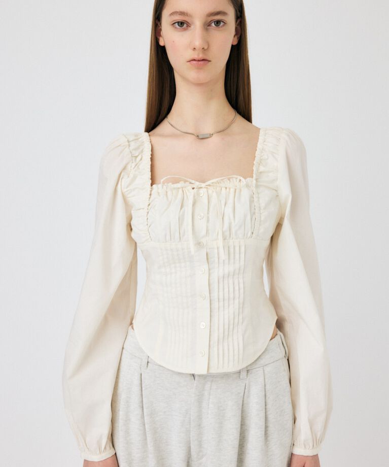MOUSSY「PUFF SLEEVE CORSET FIT ブラウス」|シャツ・ブラウス|