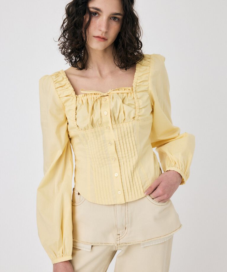 MOUSSY「PUFF SLEEVE CORSET FIT ブラウス」|シャツ・ブラウス|
