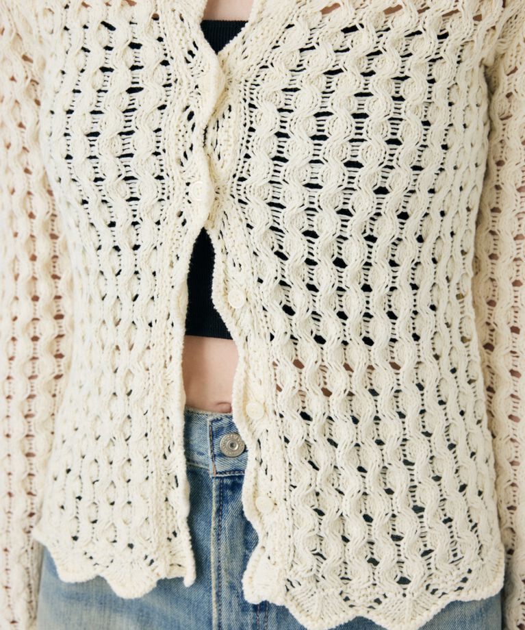 MOUSSY「OPENWORK ニットシャツ」|ニット・セーター|