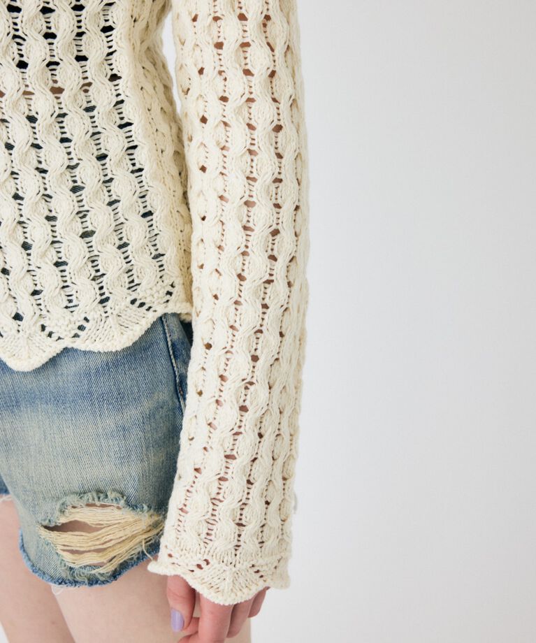 MOUSSY「OPENWORK ニットシャツ」|ニット・セーター|