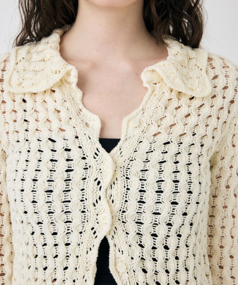 MOUSSY「OPENWORK ニットシャツ」|ニット・セーター|