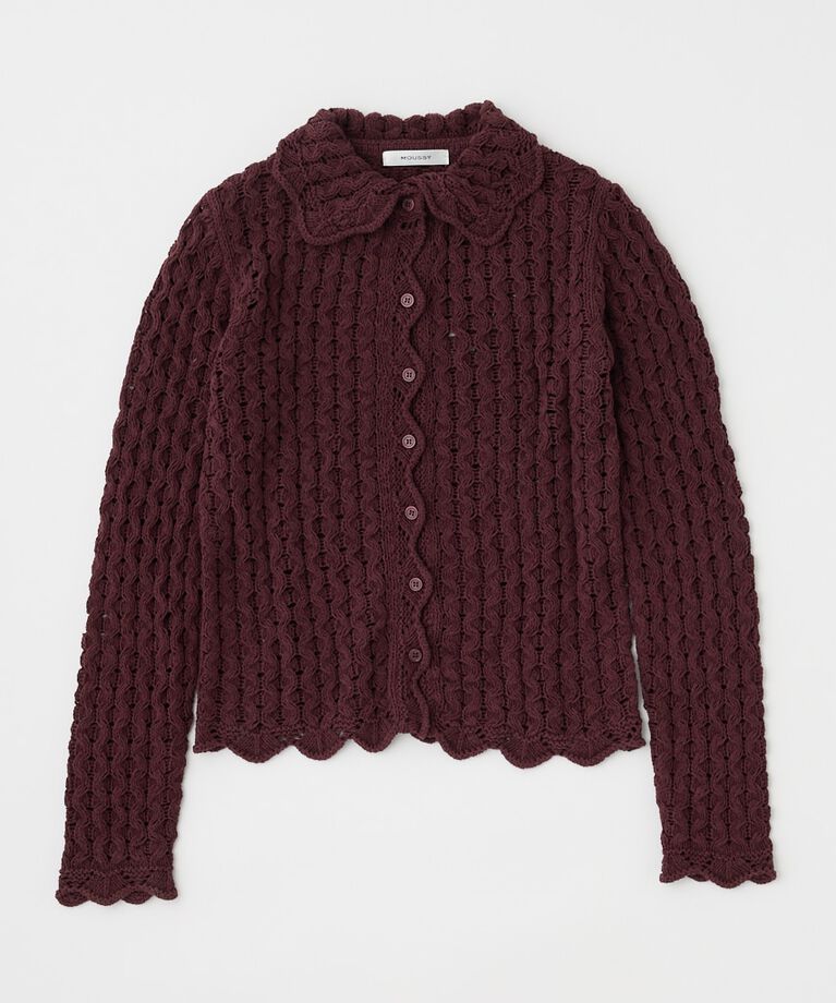 MOUSSY「OPENWORK ニットシャツ」|ニット・セーター|