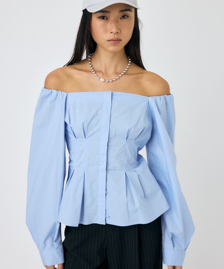 MOUSSY「OFF SHOULDER シャツ」|その他|L/BLU1