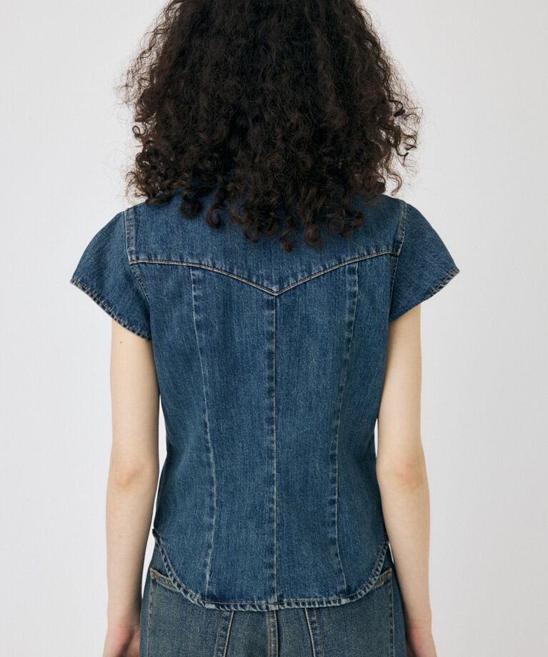 MOUSSY「CAP SLEEVE デニムシャツ」|シャツ・ブラウス|