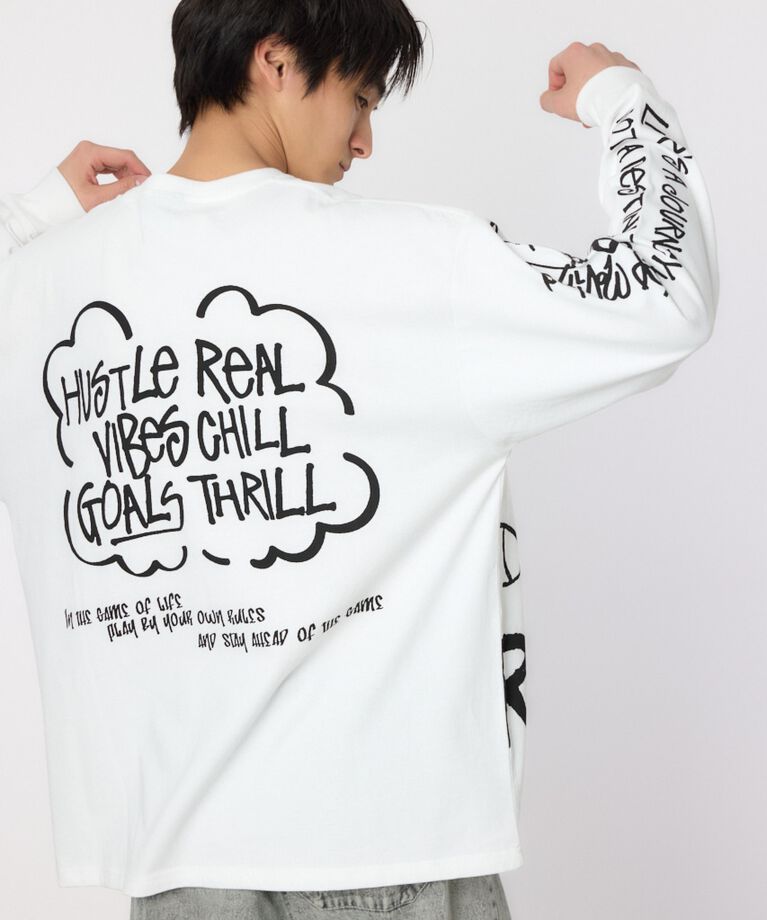 RODEO CROWNS「ランダムスケッチロングスリーブTシャツ」|Tシャツ・カットソー|WHT