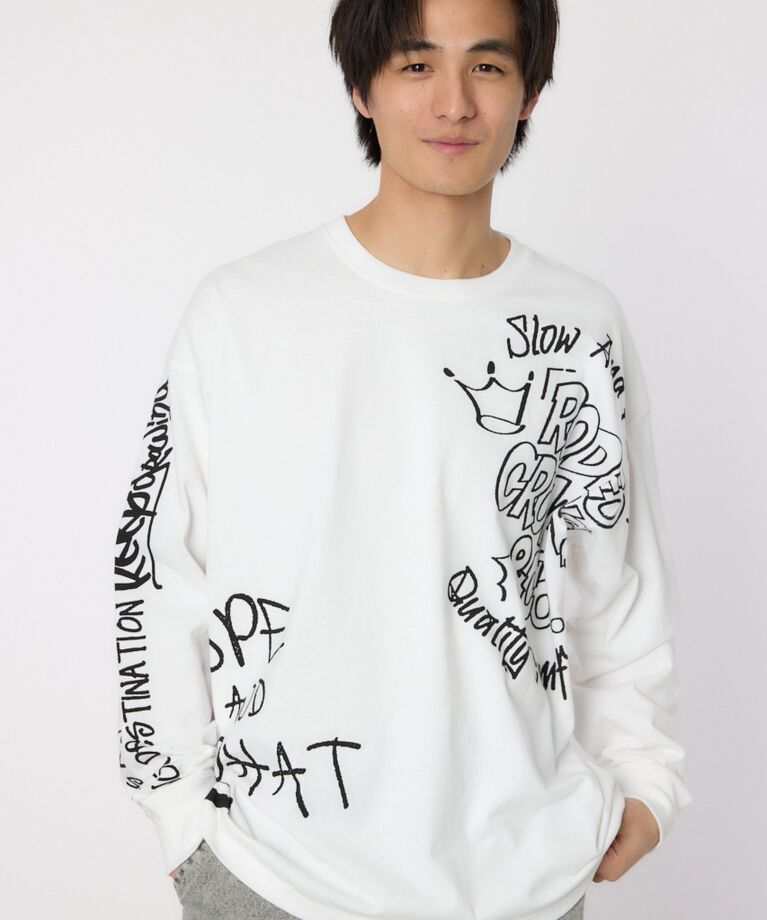RODEO CROWNS「ランダムスケッチロングスリーブTシャツ」|Tシャツ・カットソー|
