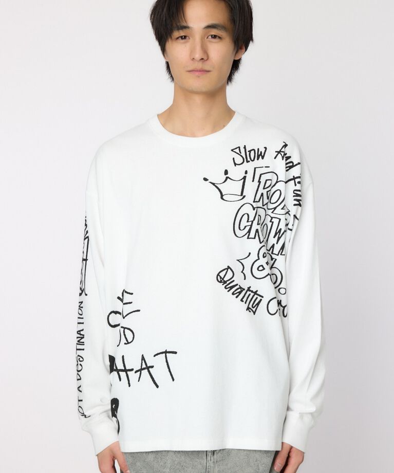 RODEO CROWNS「ランダムスケッチロングスリーブTシャツ」|Tシャツ・カットソー|