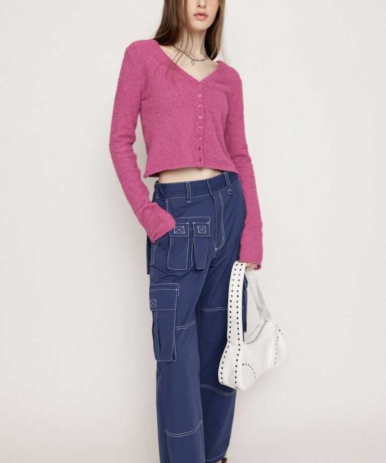 SLY「SPRING FRIZZY YARN 2WAY カーディガン」|カーディガン|