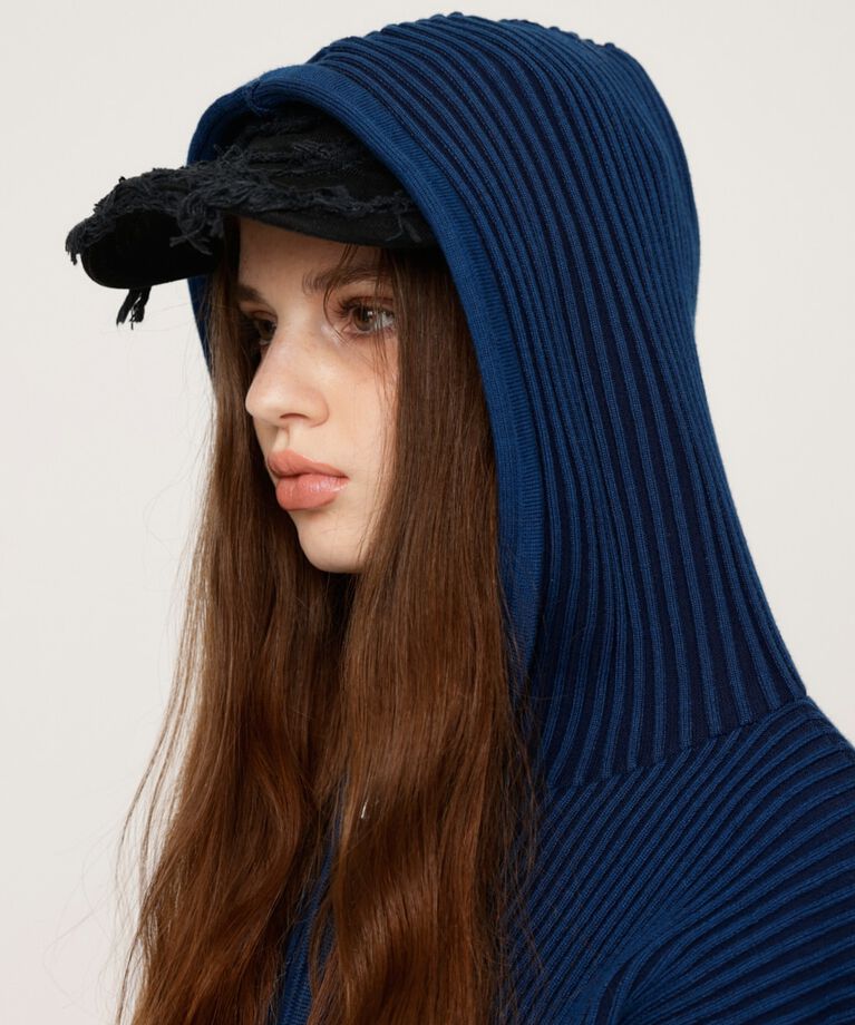 SLY「CRUSH KNIT HOODIE」|カーディガン|