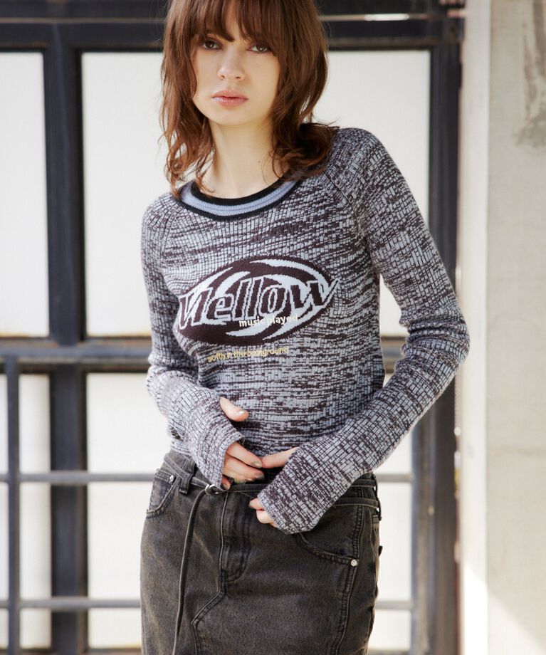 SLY「MELANGE LOGO JQ トップス」|ニット・セーター|