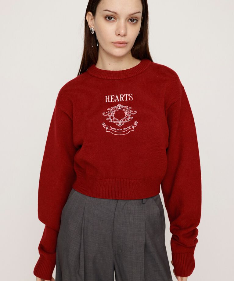SLY「MOTIF LOGO KNIT トップス」|ニット・セーター|RED