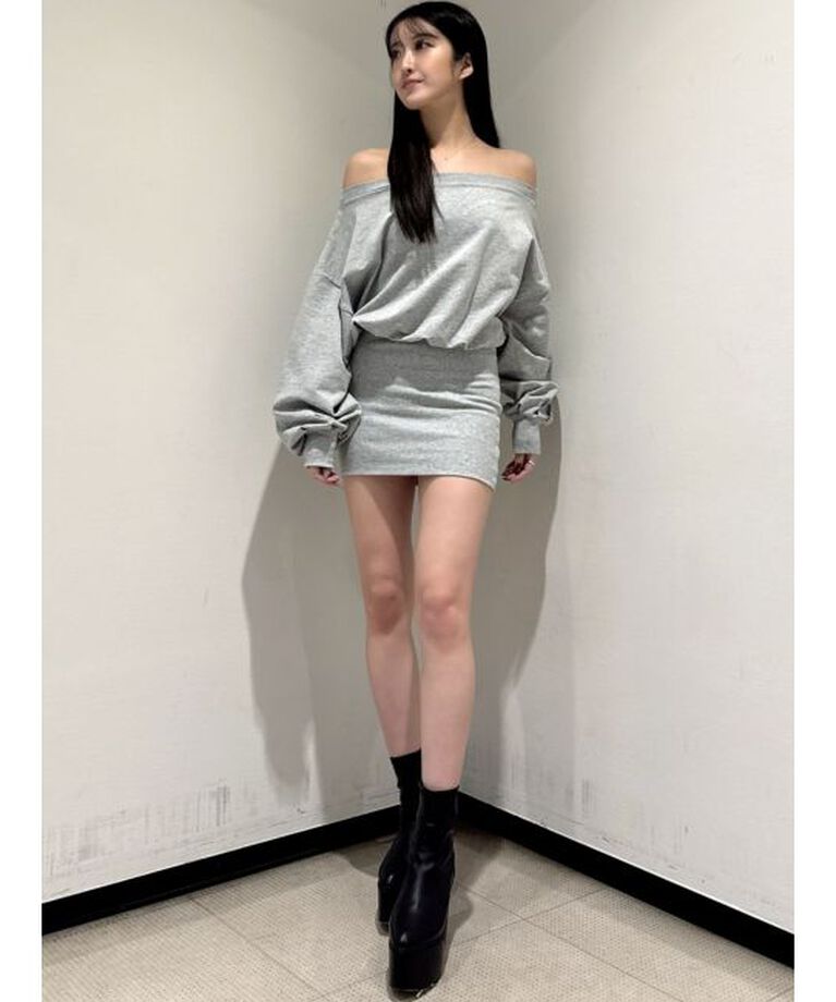 GYDA「GDドッキングオフショルスウェットワンピース」|ワンピース|