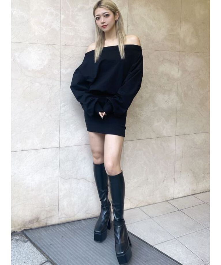 GYDA「GDドッキングオフショルスウェットワンピース」|ワンピース|