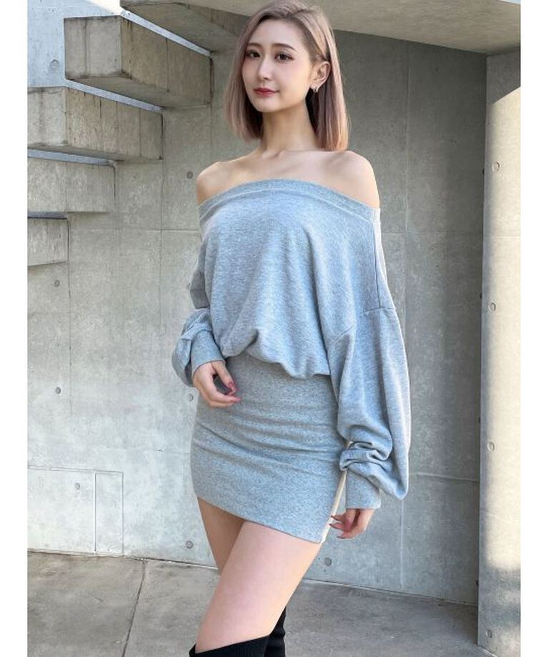 GYDA「GDドッキングオフショルスウェットワンピース」|ワンピース|