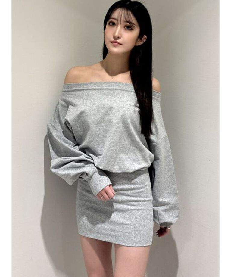 GYDA「GDドッキングオフショルスウェットワンピース」|ワンピース|