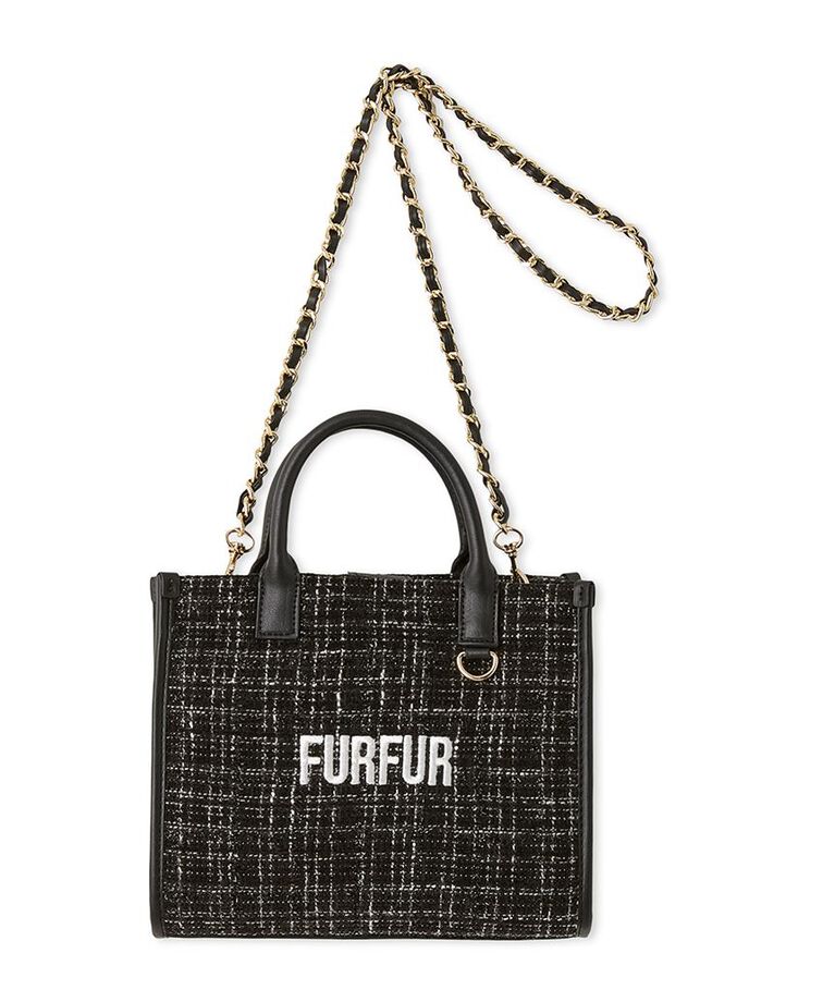 FURFUR「【限定カラー】ツイードロゴトートバッグ」|トートバッグ|BLK
