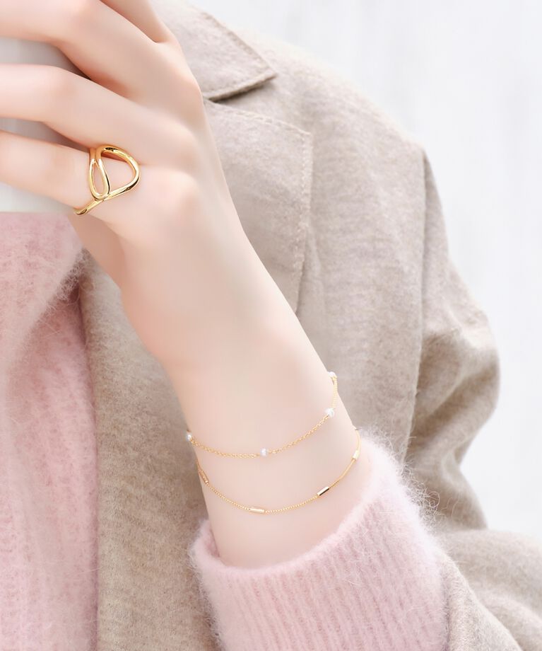 Phoebe「レイヤードパールマンテルブレスレット」|ブレスレット・バングル|