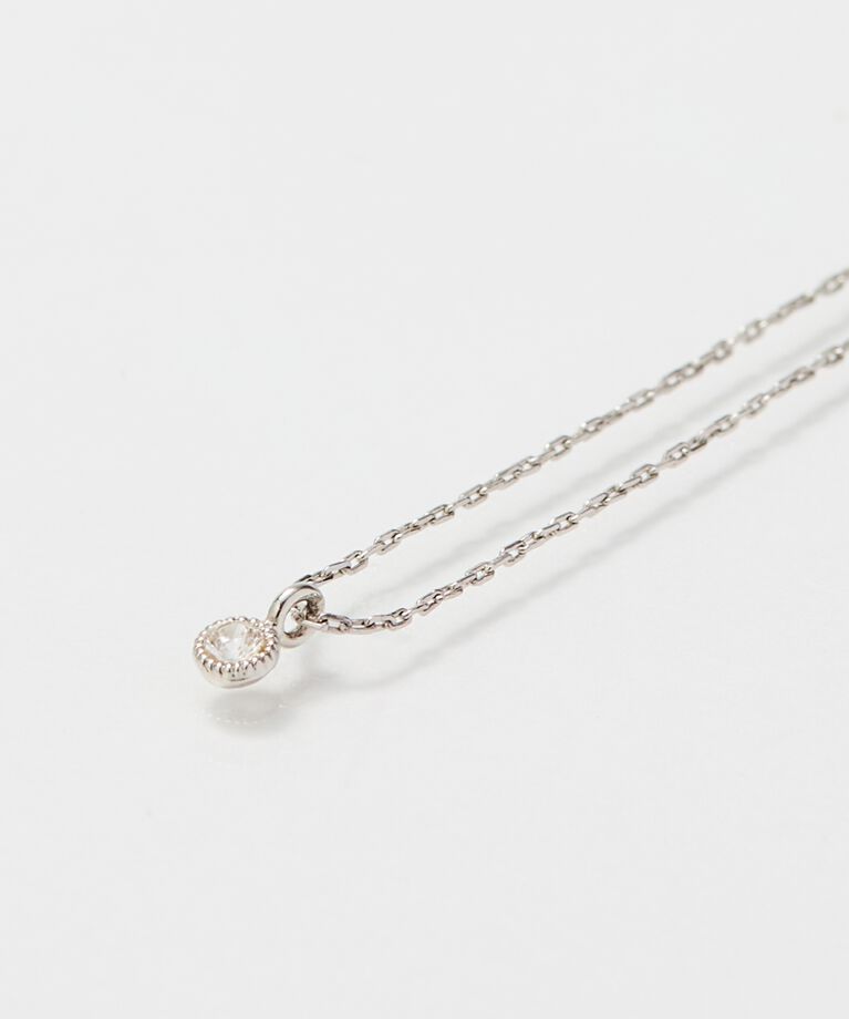 Phoebe「【金属アレルギー対応】シャイニーフチミルネックレス　シルバー」|ネックレス|