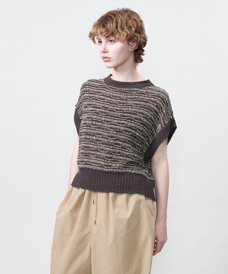 ASTRAET「＜ASTRAET＞ボーダー ノースリーブ クルーネックニット」|ニット・セーター|