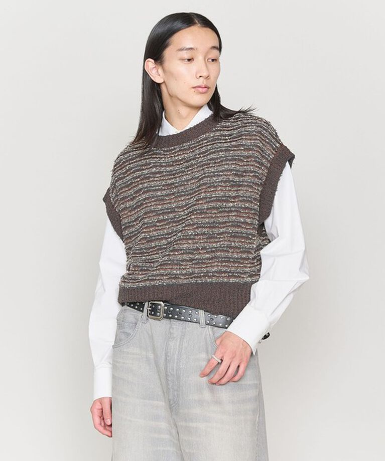 ASTRAET「＜ASTRAET＞ボーダー ノースリーブ クルーネックニット」|ニット・セーター|