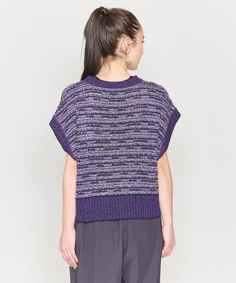 ASTRAET「＜ASTRAET＞ボーダー ノースリーブ クルーネックニット」|ニット・セーター|