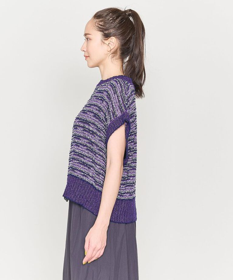 ASTRAET「＜ASTRAET＞ボーダー ノースリーブ クルーネックニット」|ニット・セーター|