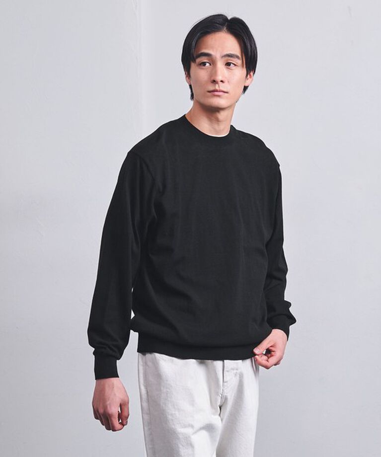 UNITED ARROWS「４シーズンズ ハイゲージ クルーネックニット」|ニット・セーター|BLACK