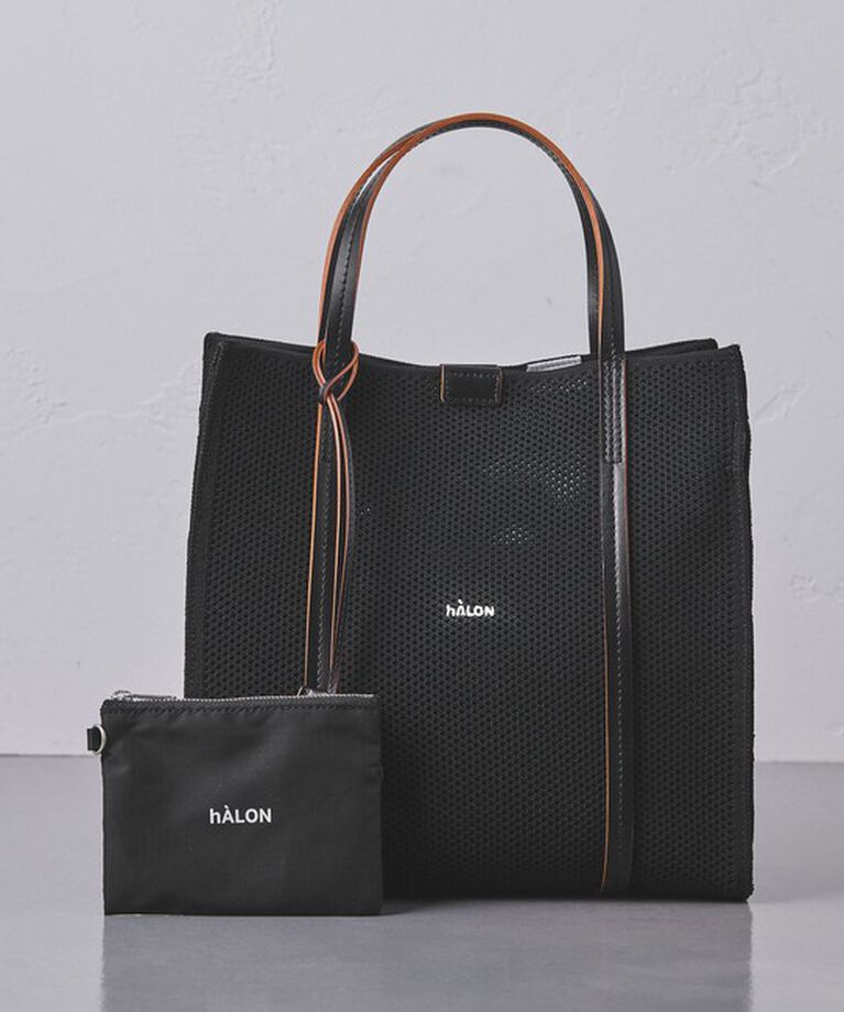 UNITED ARROWS「＜hALON＞ スクエア メッシュ トートバッグ Mサイズ」|その他|BLACK