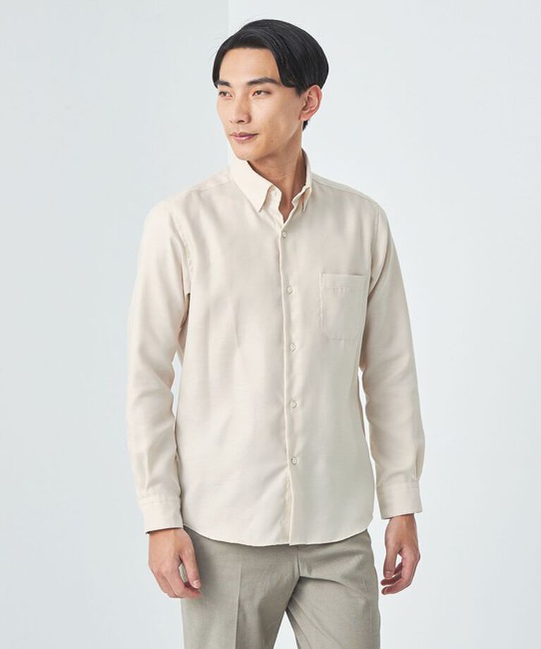 UNITED ARROWS green label relaxing「エブリット コットンオックス ムジ スナップ ボタンダウン シャツ -イージーアイロン-」|シャツ・ブラウス|BEIGE