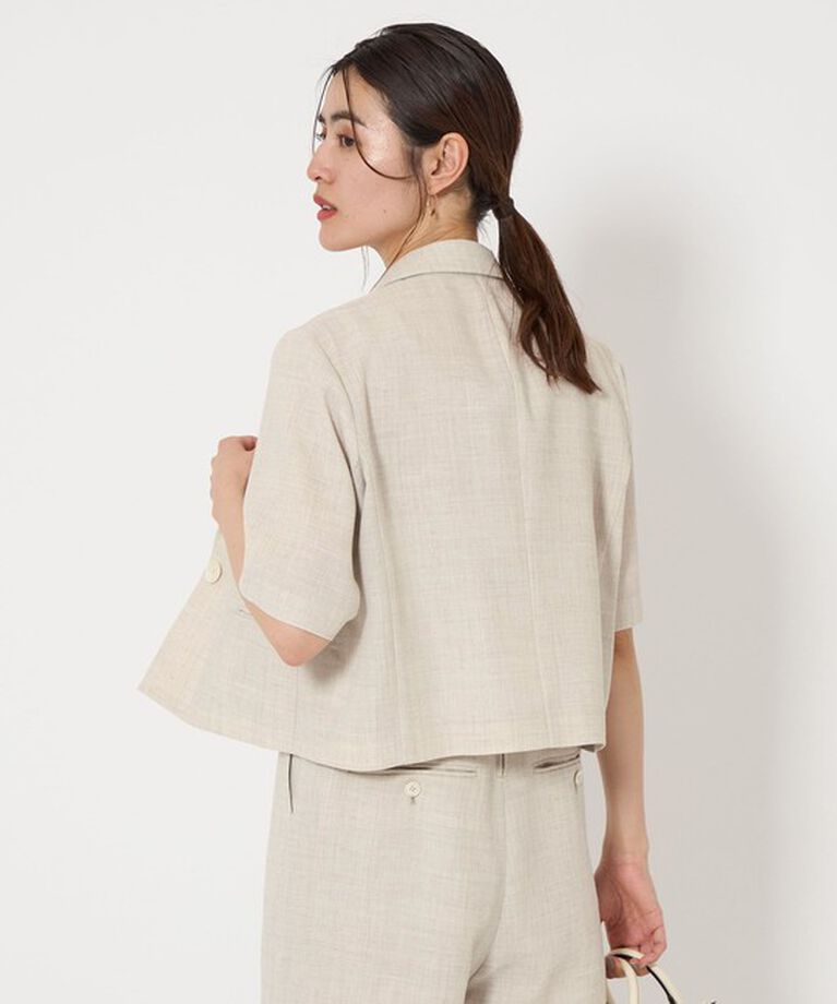UNITED ARROWS green label relaxing「Softリネンライク ショートスリーブ ジャケット -マシンウォッシャブル・吸水速乾-」|テーラードジャケット|