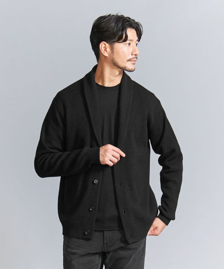 BEAUTY&YOUTH UNITED ARROWS「【WEB限定 WARDROBE SMART】ウォッシャブル ショールカラー カーディガン」|カーディガン|BLACK