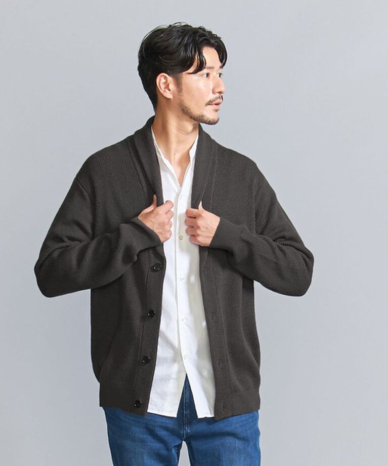 BEAUTY&YOUTH UNITED ARROWS「【WEB限定 WARDROBE SMART】ウォッシャブル ショールカラー カーディガン」|カーディガン|DK.GRAY