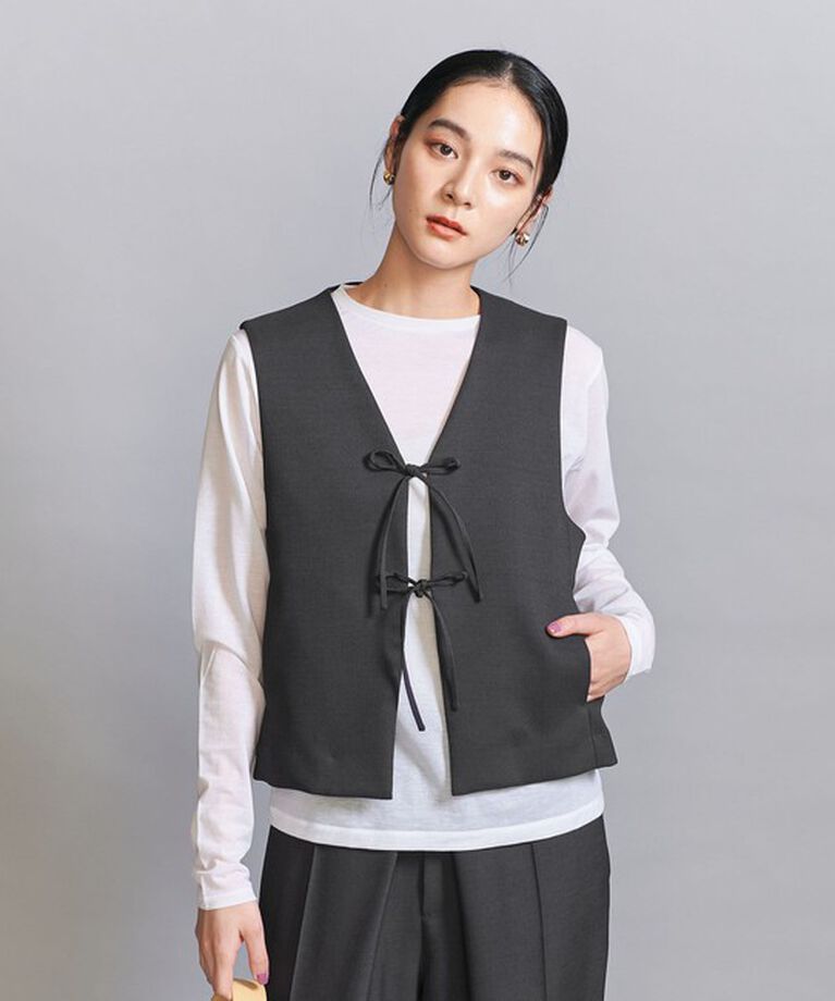 BEAUTY&YOUTH UNITED ARROWS「フロントリボン ベスト」|ベスト・ジレ|DK.GRAY