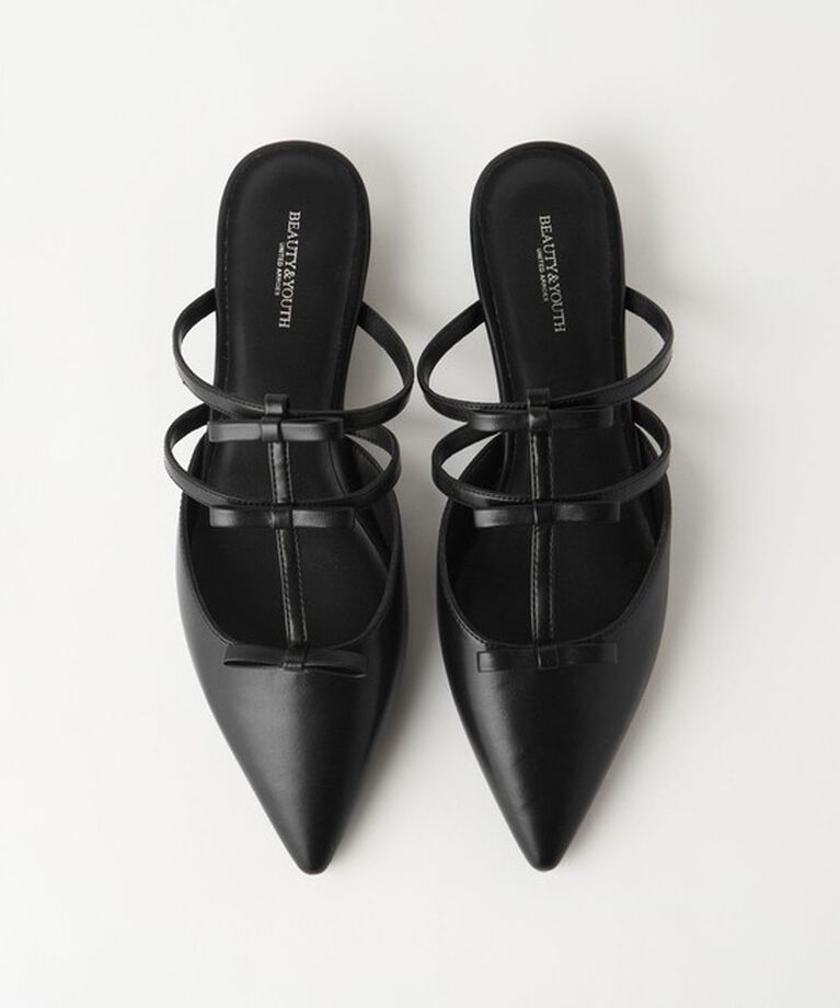 BEAUTY&YOUTH UNITED ARROWS「3リボン ライン ポインテッド サンダル」|サンダル|