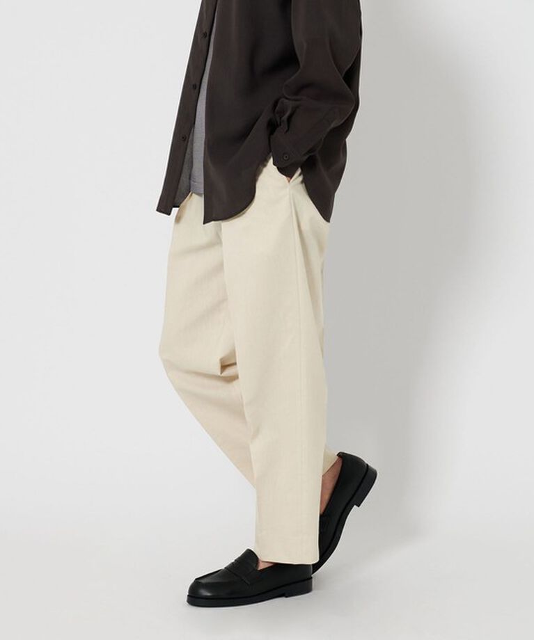 BEAUTY&YOUTH UNITED ARROWS「TR リネン 2タック クリーズ パンツ」|チノ|OFF WHITE