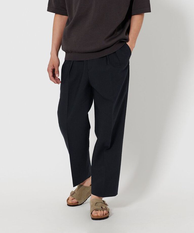 BEAUTY&YOUTH UNITED ARROWS「TR リネン 2タック クリーズ パンツ」|チノ|BLACK