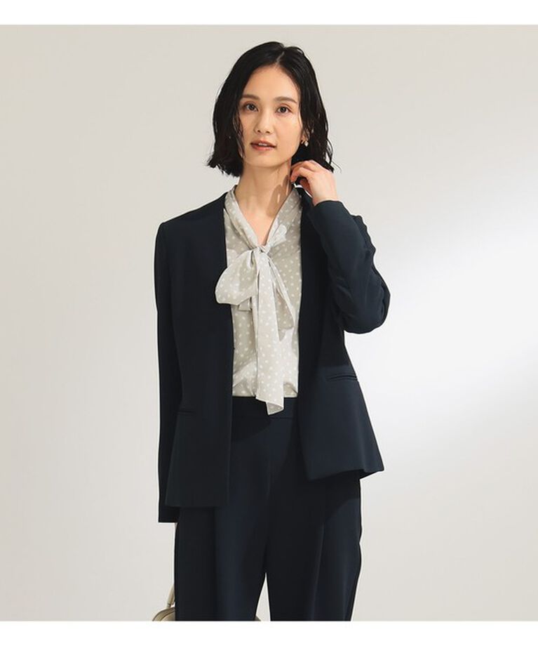 Demi-Luxe BEAMS 「トリアセ カラーレスジャケット＊」|ノーカラージャケット|