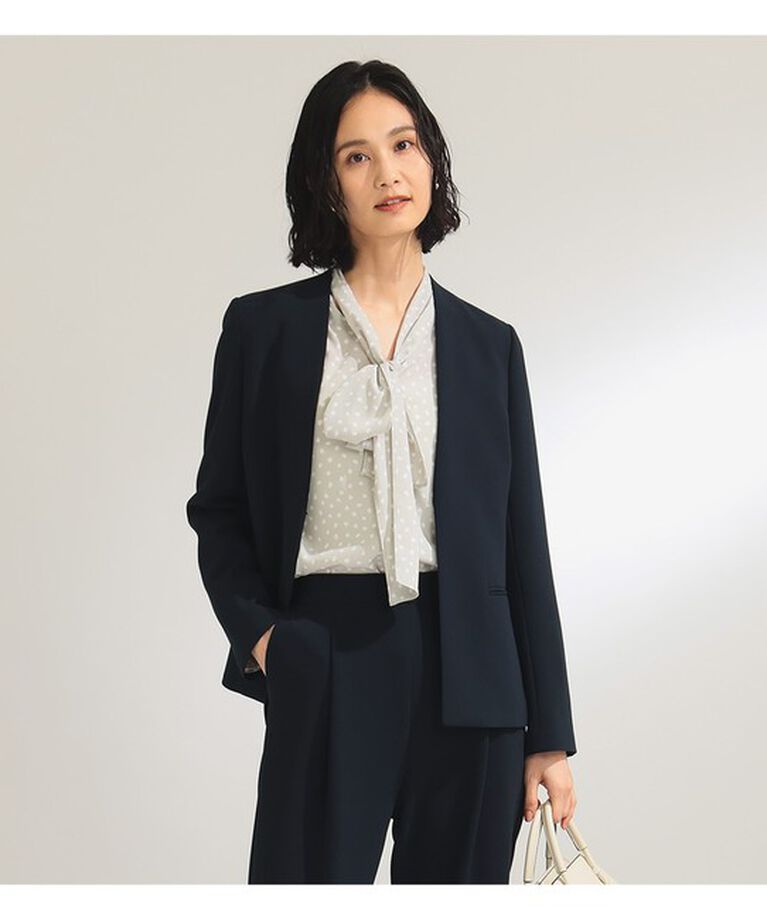 Demi-Luxe BEAMS 「トリアセ カラーレスジャケット＊」|ノーカラージャケット|