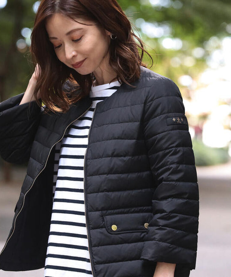 Demi-Luxe BEAMS 「TATRAS / 別注 ACACIA  ノーカラー ライトダウンジャケット」|ダウン|BLACK