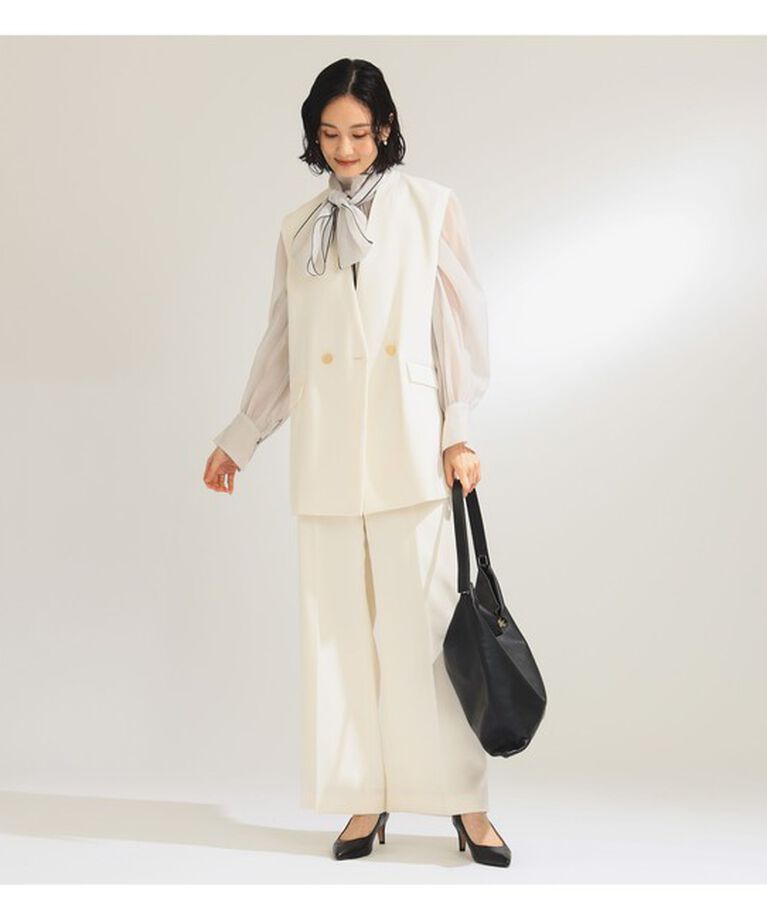 Demi-Luxe BEAMS 「ノーカラー ダブルブレスト ジレ＊」|ダウン|