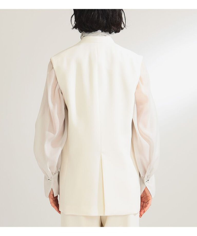 Demi-Luxe BEAMS 「ノーカラー ダブルブレスト ジレ＊」|ダウン|